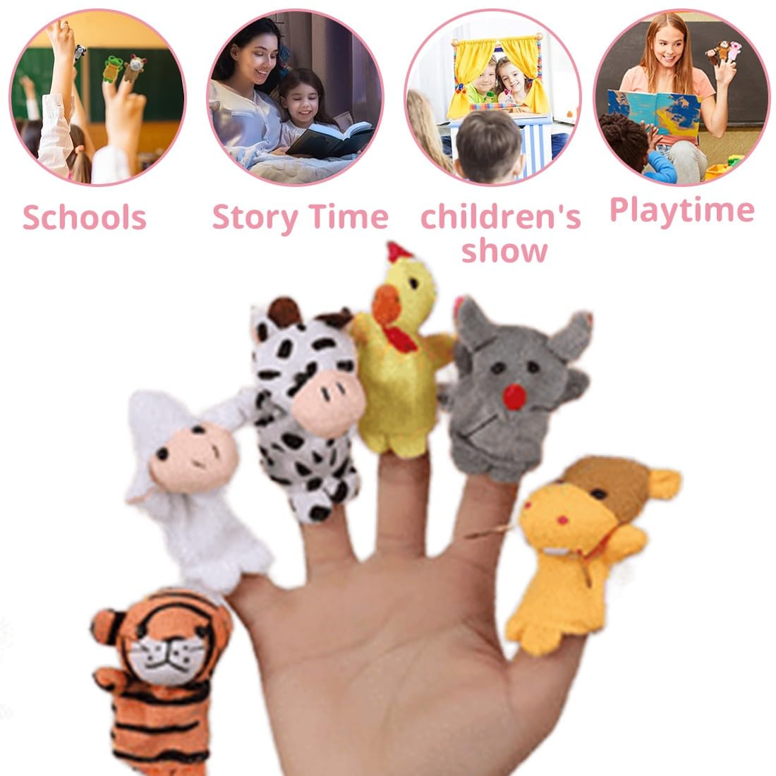 SULIUDAJI Lot 10 Marionnettes Doigt Animaux – Peluche Mignonne Bébé Éducatif En Velours, Idéal Conte & Fête