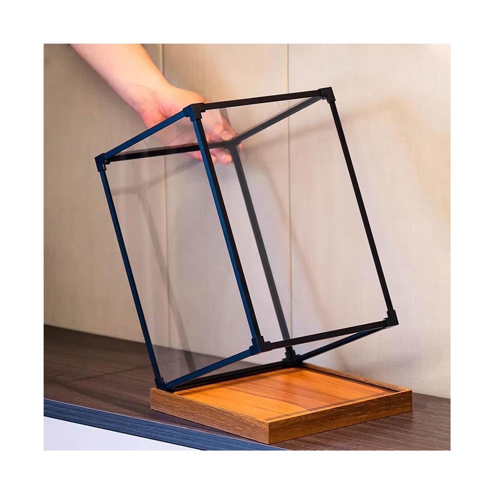 Wunilatev Perspex Clear Cases, Acrylic Display Box Stackable Square Cube Black Frame Multiple Sizes(30x20x20cm(12)