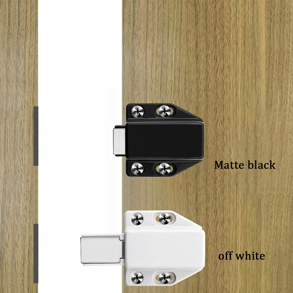 Türmagnete Schrankriegel 2 Stück Touch Latch to Open Magnetverschlüsse Druckverschluss Touch Release for Türen Schubladenschrank Schrank, klein, schwarz(White)