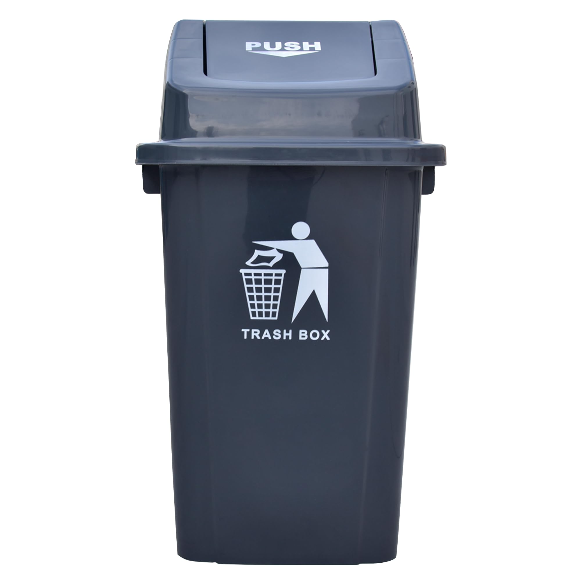 4-Pack 26 Gallon Black Trash Can - Heavy-Duty Plastic Garbage Bin with Swing Lid for Office Campus and