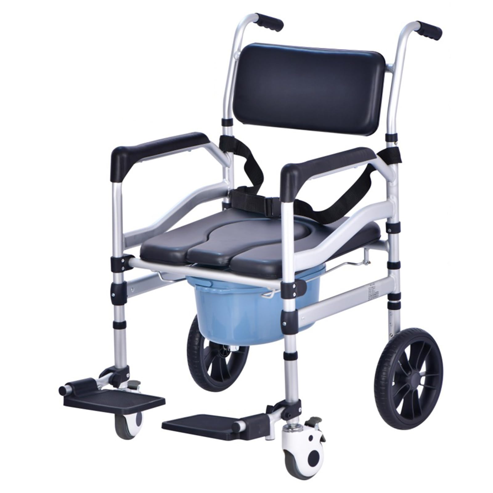 BHGFYXBS Mobile Commode Chair With Adjustable Height Flip Up Footrest And Wheels Multifunction Transport Wheelchair For Elderly And Disabled A O Type,A-U Type,A-U Type,A-U type