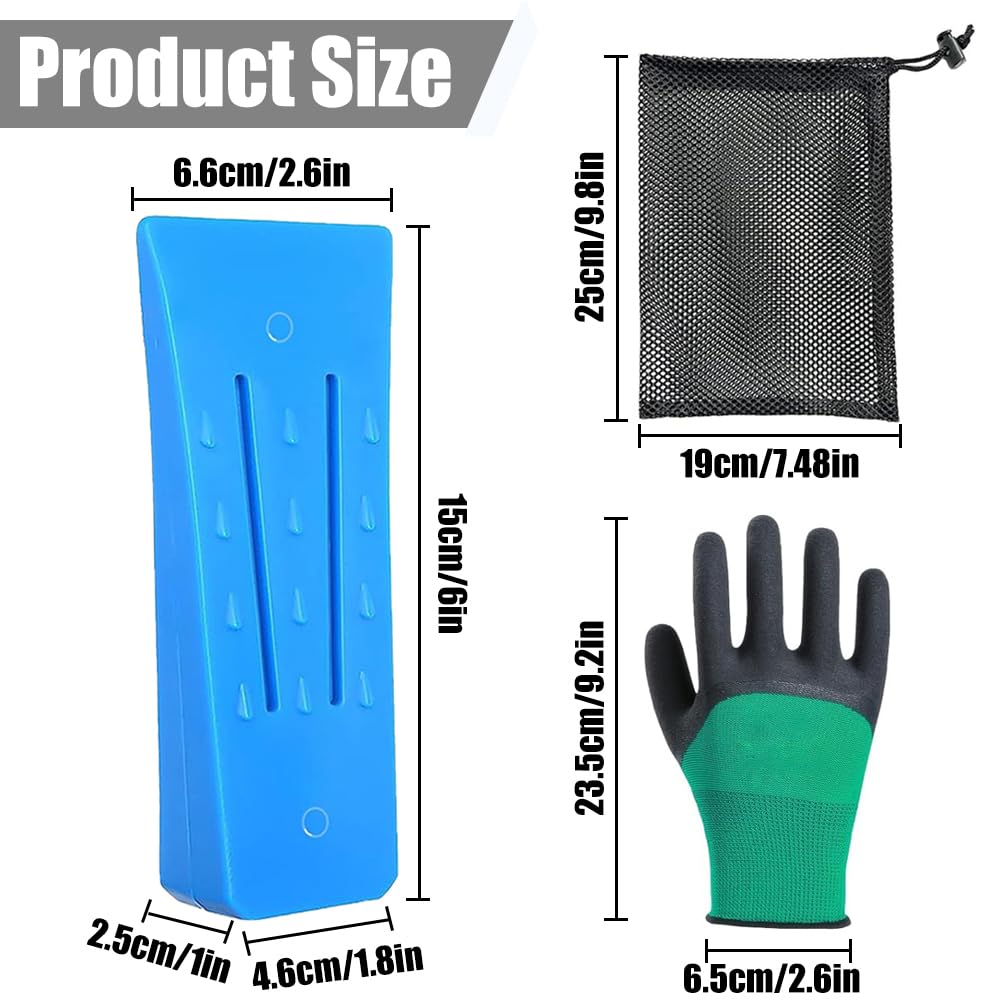 3 Pièces Cale d'Abattage En Plastique,Cales D'Abattage 6 Pouces Avec Gants Et Sac De Rangement,Coins D'Abattage D'Arbres Plastique Pour Abattage Contrôlé (Rouge, Bleu, Jaune)