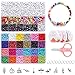 Perline Colorate Lettere Kit, Perline Colorate per Fare Collane Bracciali Kit Lavorazione, Mini Perline Colorate 3mm 3800pz e Perline Lettera 6mm 1200pc con 24 Colori Kit Regalo fai da