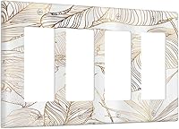 Vista 70 de Cubierta decorativa para interruptor de luz dúplex de 1 banda, placa frontal eléctrica, placa de receptáculo para baño, cocina, decoración del hogar