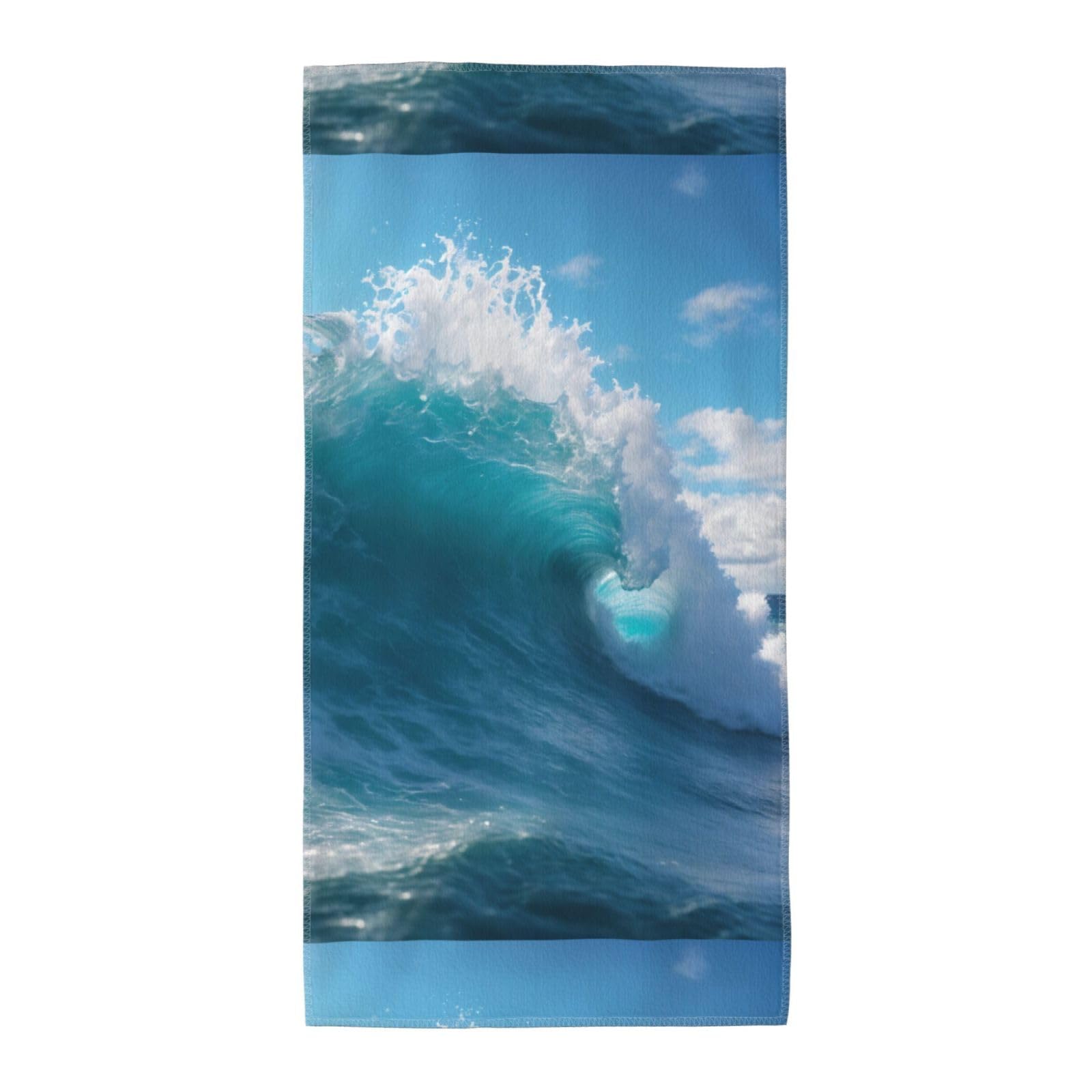 Cbaaghh Ocean Sea Wave Print Towel, Towels Thick Face Towels Fast Drying Washcloth For Bath, Spa, Gym