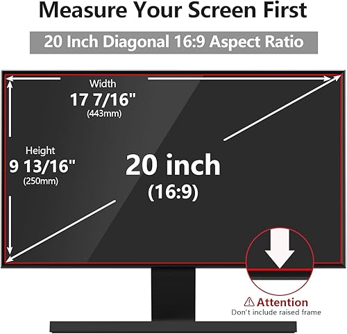 Miniatura 2 de Protector de pantalla de privacidad para computadora de 20 pulgadas con HP Dell Acer Asus Samsung LG y más, filtro de protección de seguridad
