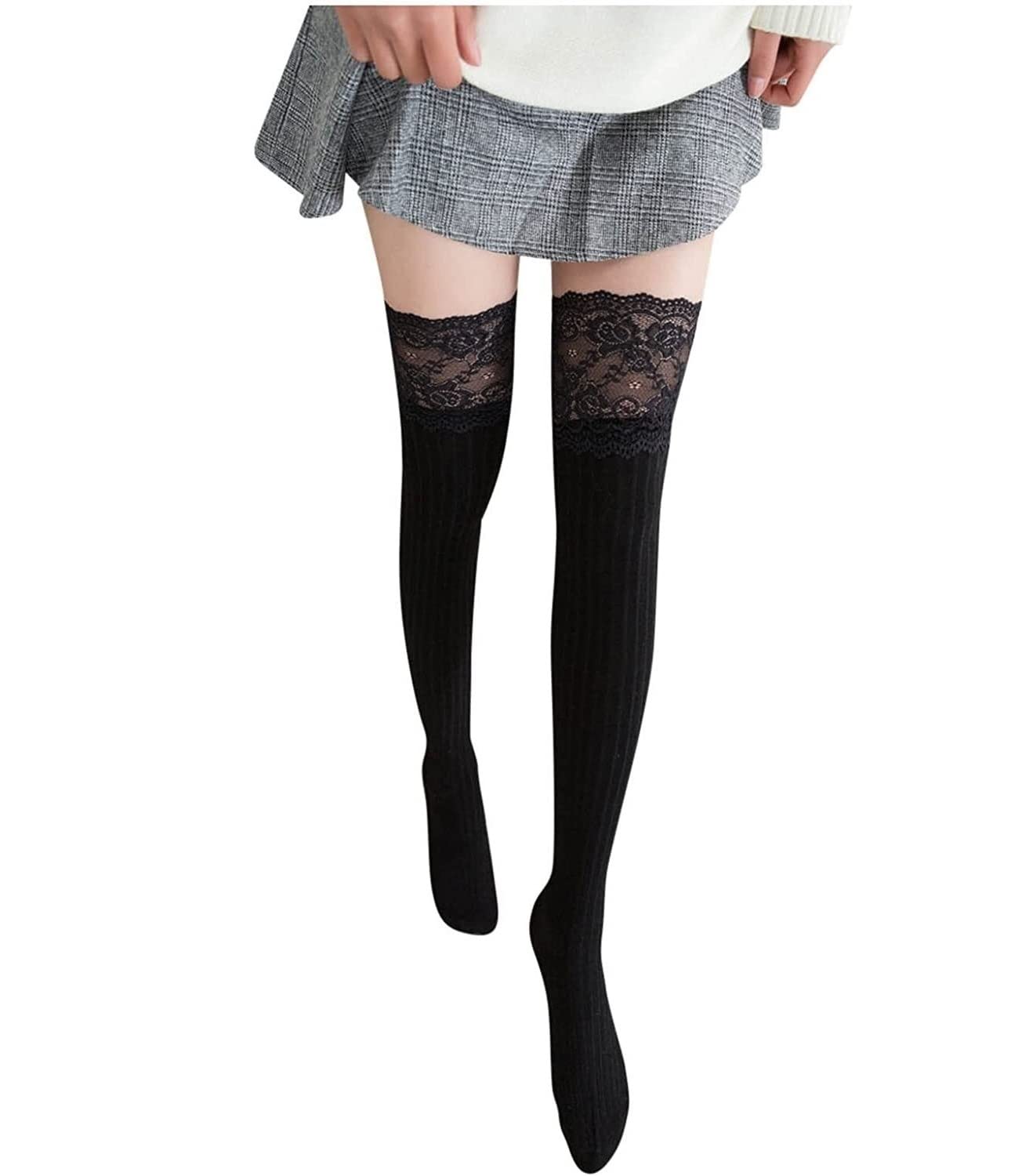 Calcetines Invierno Calcetines Altos Hasta El Muslo Para Mujer, Calcetines Elásticos Por Encima De La Rodilla, Calcetines Largos Cálidos De Punto A La Moda Para Botas, Cómodos Calcetines Termicos