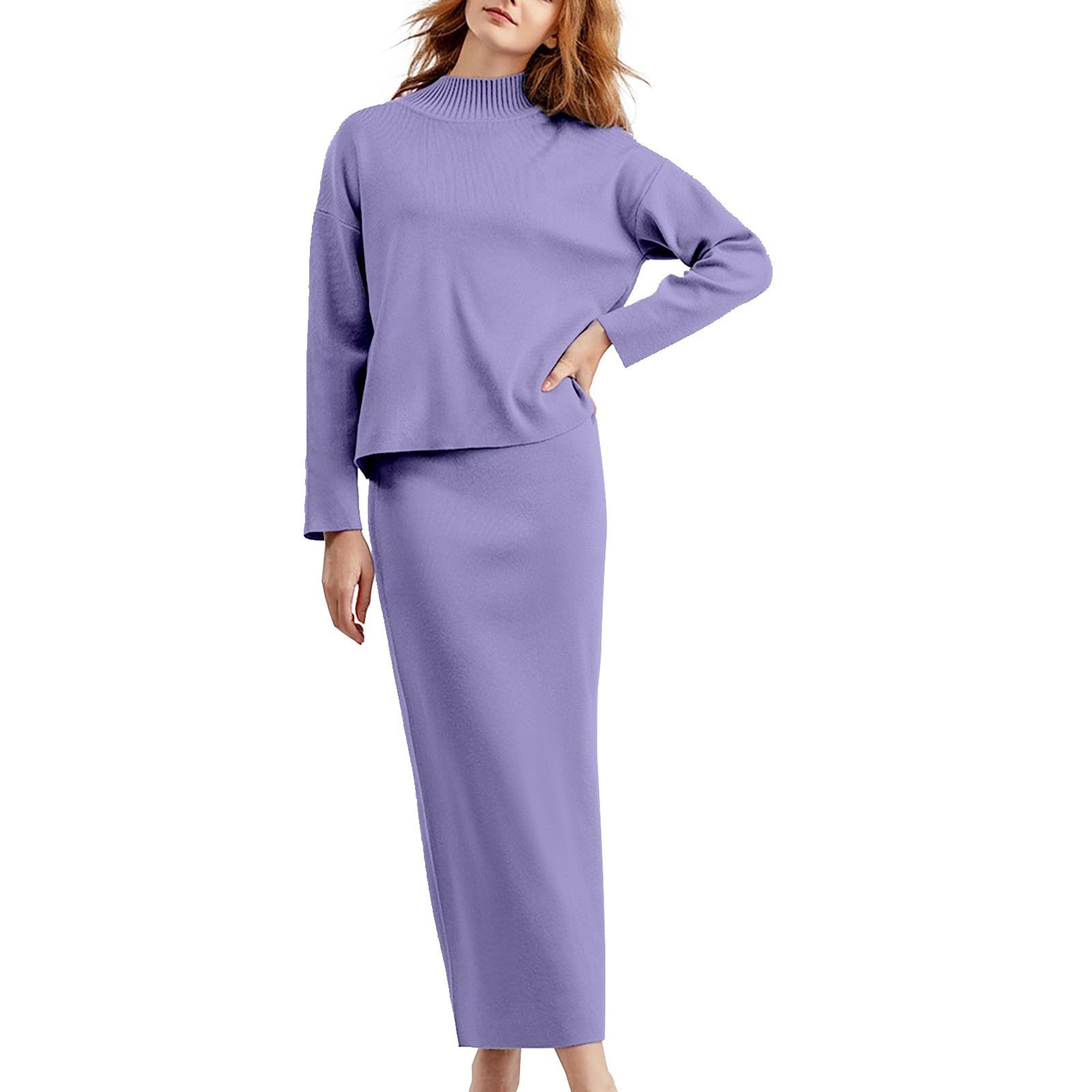 Lingerie Sexy Hot Chaude Nuisette Pull et Jupe en à Manches Longues pour Femmes, Couleur Unie, Version Ample, Ensemble Pyjama décontracté pour la Maison, Body Noir Grande Taille Manches Longues