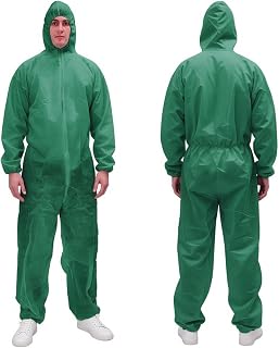 Colorful Disposable Coverall for Men, PPE Hazmat Suits with Hood and Elastic Cuffs for Spray Painting Industrial