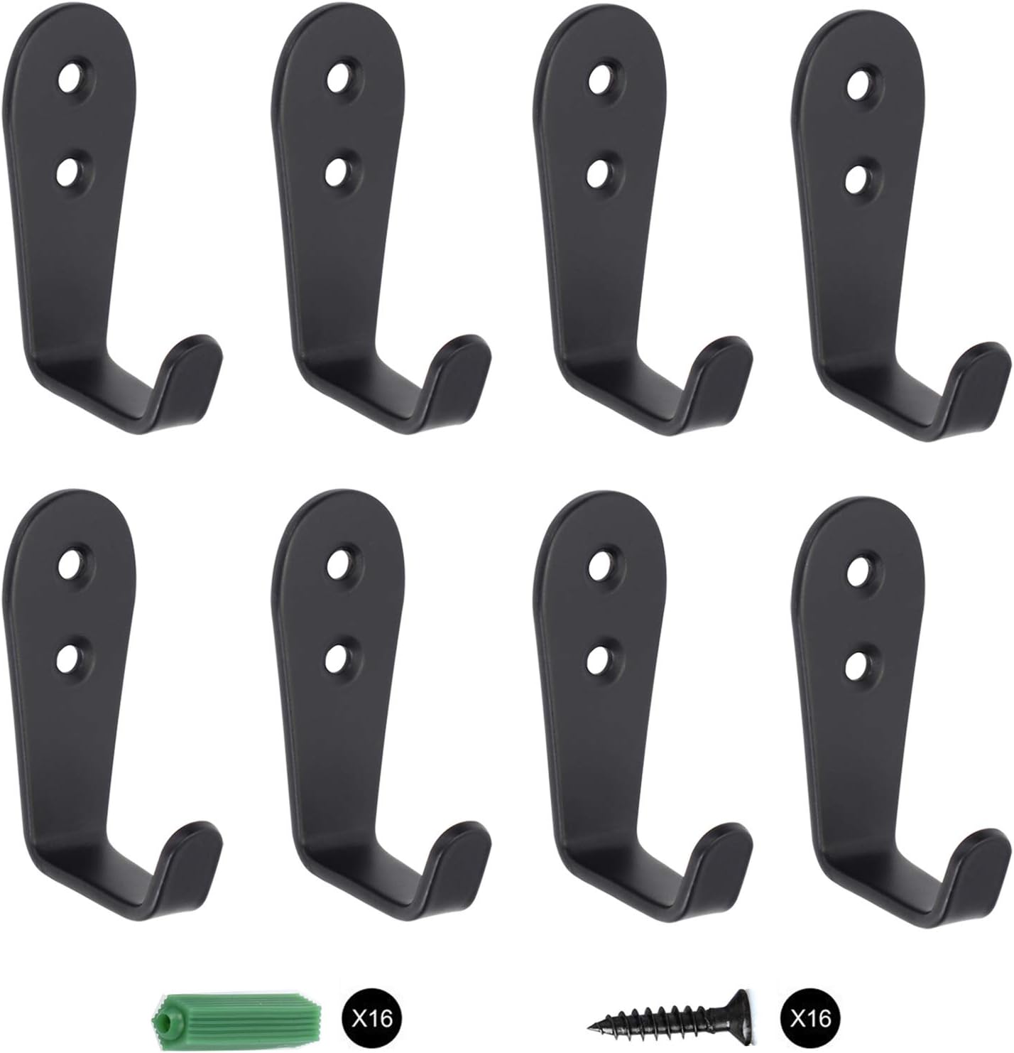 Wall Hooks 8 Pcs,Coat Hooks, Stainless Steel Hook, Garage, Luggage Key Hook, Bathroom Kitchen