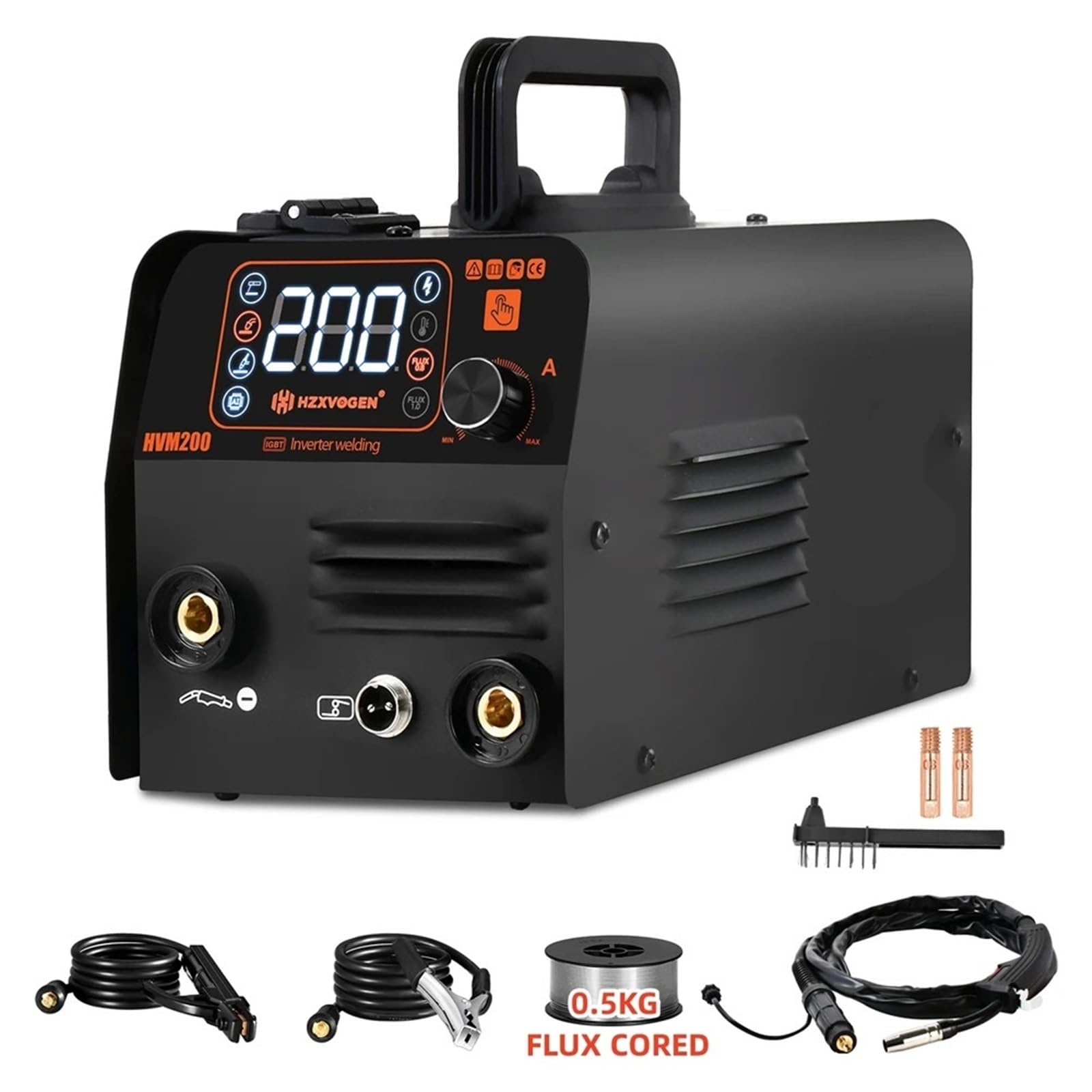 HVM200 półautomatyczna spawarka inwerterowa MMA 3 w 1, narzędzie Synergy Tool, bez gazu, do spawania bezgazowego (HVM200)