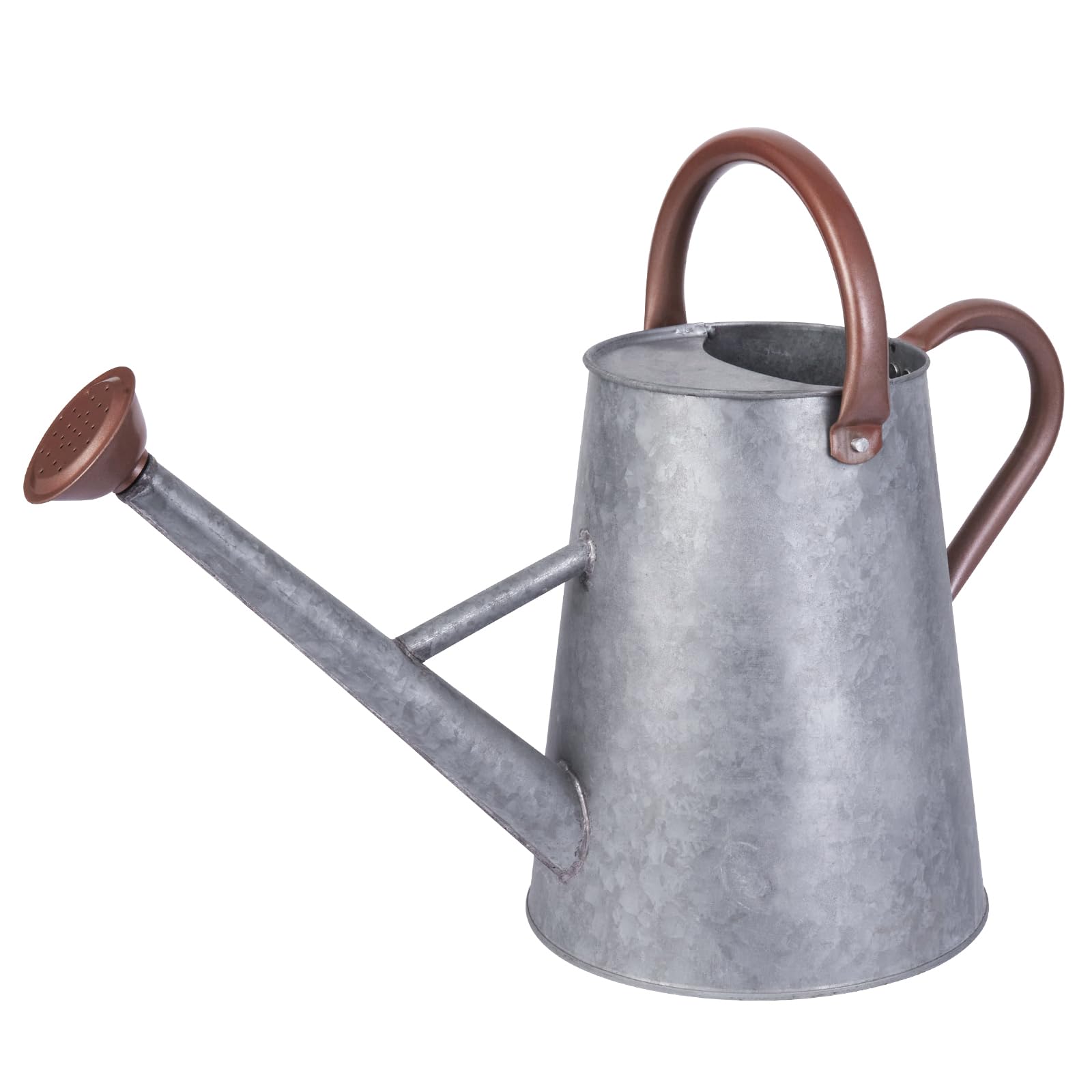 1.5 gallon watering can for outdoor plants,metal plant large watering can,flower garden watering can water can watering pot,galvanized steel watering can outdoor (silver)