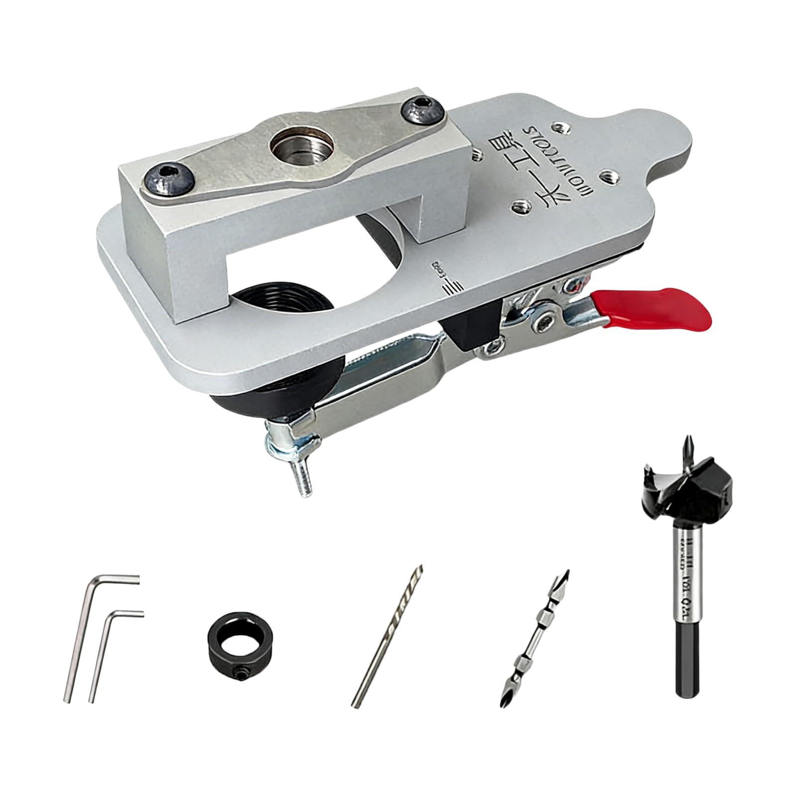 Osniyaw White 3-In-1 Hinge Drilling Template Set With 35Mm And 2Mm Bits For Perfect Cabinet Alignment, Precise Hinge Hole Marking