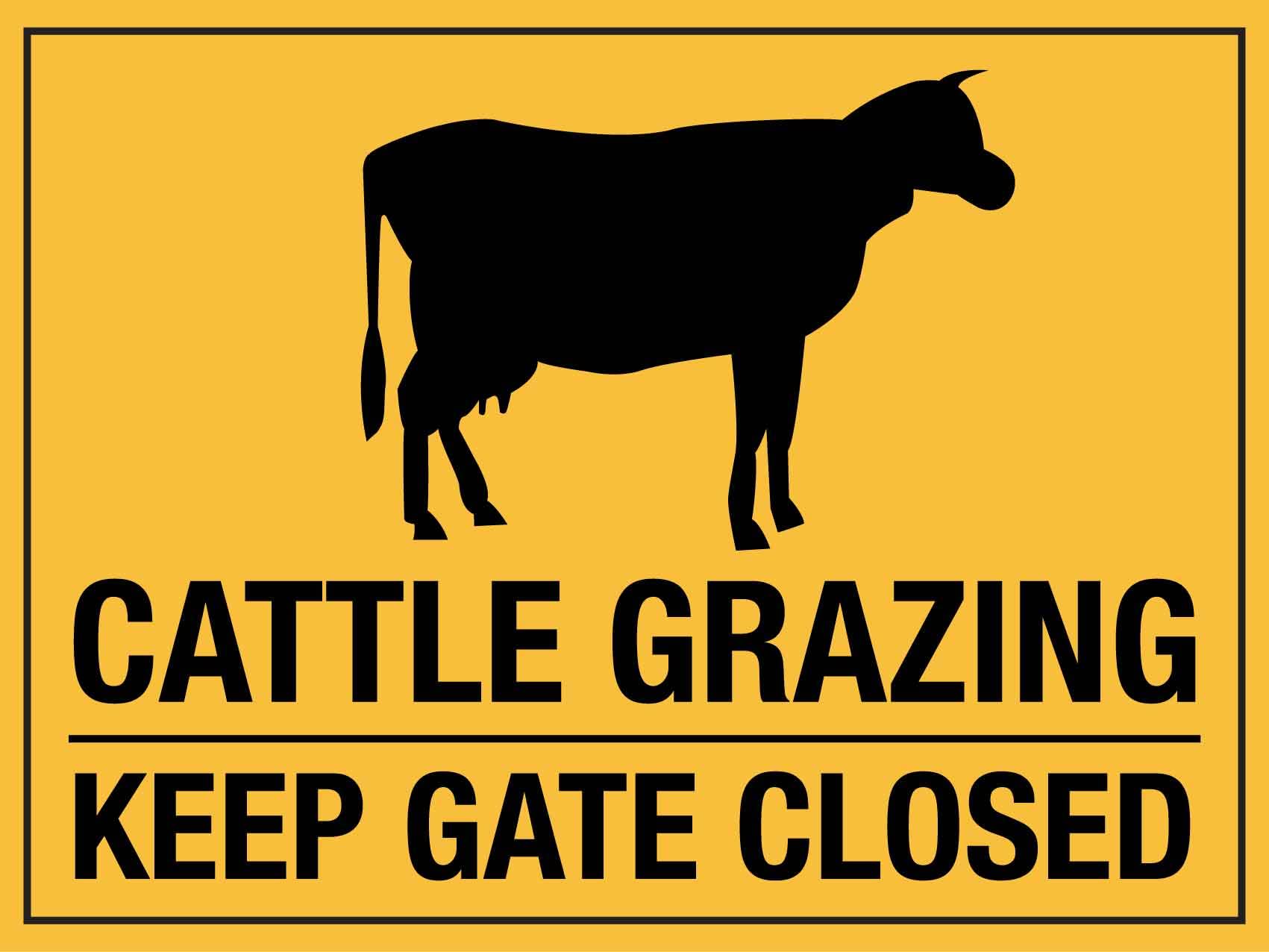 Cattle Grazing Keep Gate Closed Rust-Free Aluminum Warning Sign - Weather Resistant, Waterproof, Easy to Mount for Farm, Ranch, Rural Area, Indoor/Outdoor 12x8 inch​