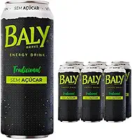 Baly Brasil Energy Drink Tradicional Sem Açúcar, Bebida Energética, 473ml, Pack com 6 Unidades