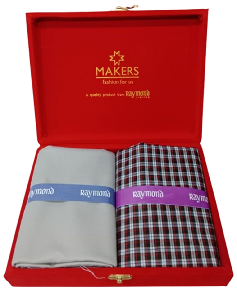 raymond fabrics Raymond Premium Shirt & Trouser Fabric Combo for Men | Solid Trouser Fabric & Checkered Shirt Material | Elegant Gift Box Packaging, Formal Wear (Multicolor)-picture-52