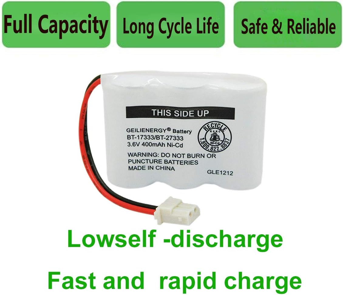 BT-17333 BT-27333 Handset Telephone Rechargeable Battery 2/3AA 3.6V NI-CD Cordless Phone Battery Compatible with Vtech BT17333 BT27333 BT-17233 BT17233 BT-163345 CS5121 (Pack of 1)