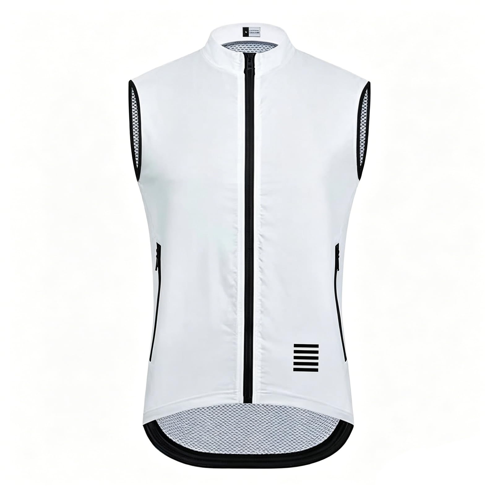 Chaleco de ciclismo sin mangas impermeable ligero, chaleco de bicicleta en seco rápido con bolsillos traseros y tiras reflectantes para ciclismo de montaña en carretera, Gray-L