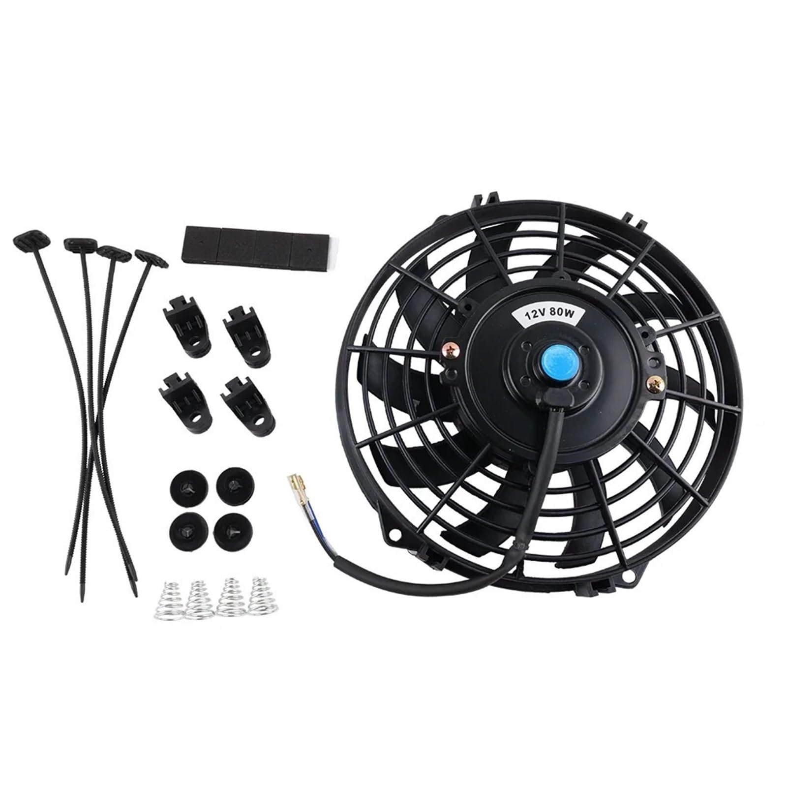 Radiatore in lega di alluminio Kit Di Raffreddamento Motore Con Ventola Sottile Per Radiatore Elettrico Push/pull Da 12 V E 80 W, 12''/10"/9"/7" Accessori Per Radiatori Per Auto(9 inch)