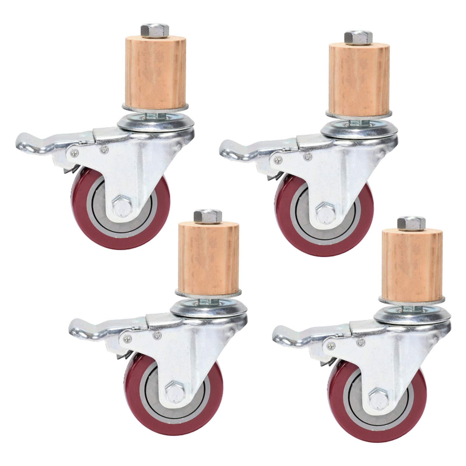 Roulettes pour console et étagère mobile avec tige filetée M12x60mm, kit idéal pour atelier propre