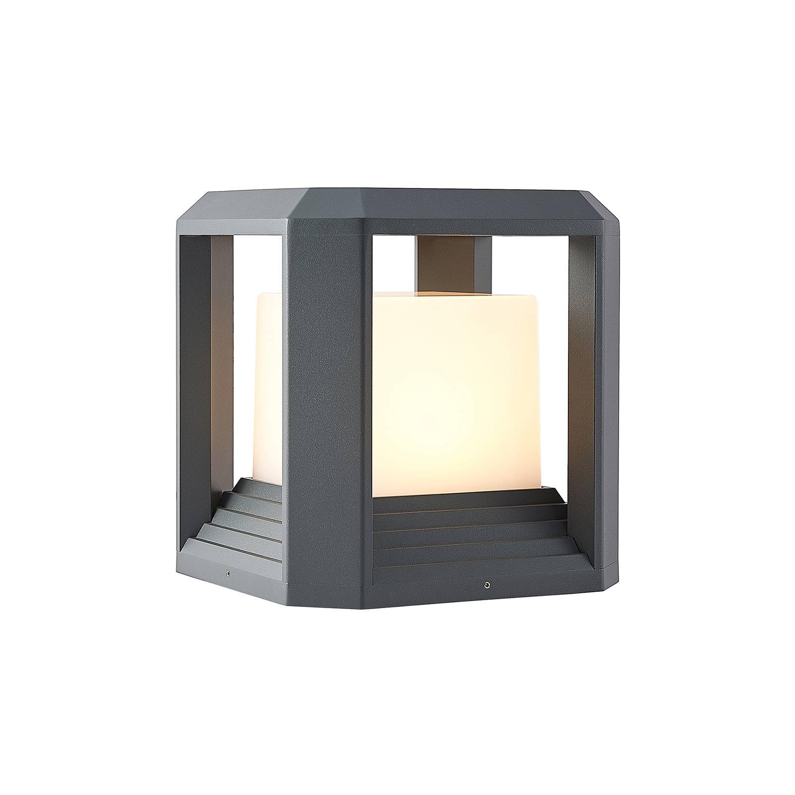 Lucande LED Outdoor Lights Serenella (Modern) in Black Made of Aluminium (1 Light Source,) from Pillar, Garden Path Bollard lamp