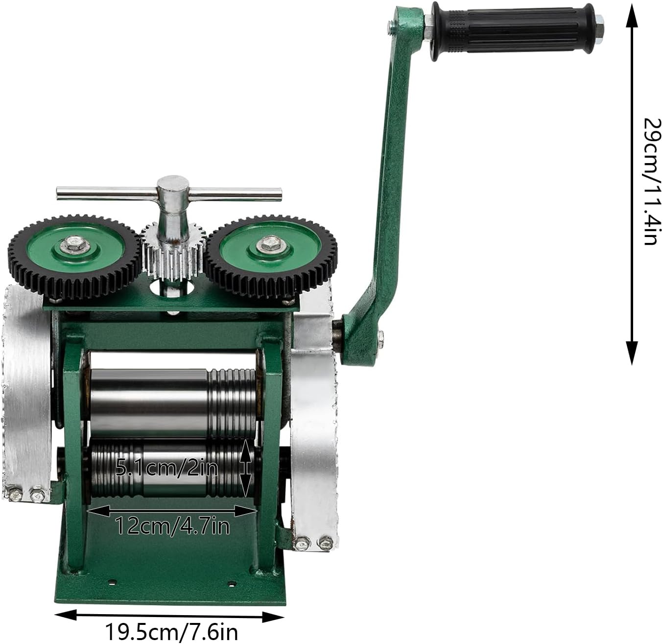 MRFIOJYDR Jewelry Press, 3 in 1 Jewelry Rolling Mill Machine Manual Metal Sheet Roller Tool w/Adjustable 0.01-18mm Press Thickness, Gear Ratio 2.4:1 for Crafting Metal Sheet, Square, Wire, Semicircle