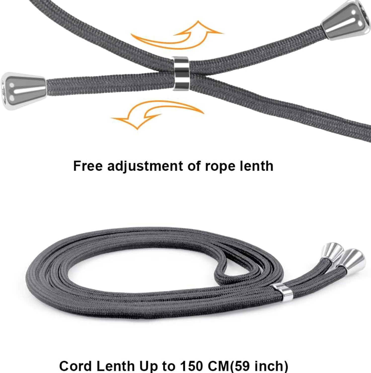 YESPURE for iPhone 17 Pro Phone Case Clear Case Women Adjustable Cord Lanyard Strap Cover Transparent Soft Bumper TPU Shockproof Anti-Yellowing Protective Case Cover for iPhone 17 Pro - Gray - Image 5