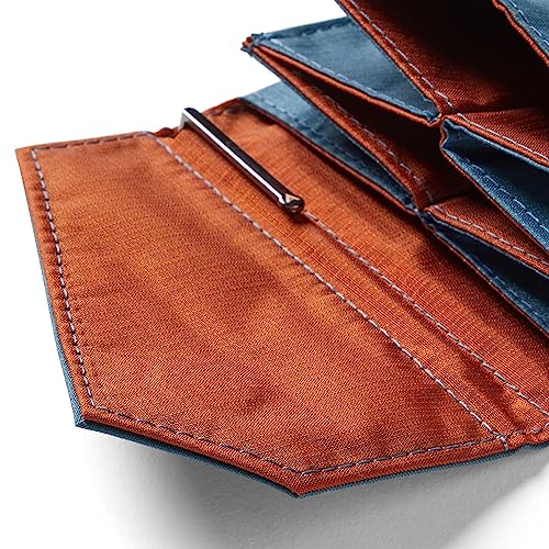 Allett Accordion Wallet, Indigo Blue | Nylon, RFID Blocking, Expandable, Minimalistic, Magnetic Closure | Holds 2-15 Cards, Bills, Receipts | Wallets for Men & Women4