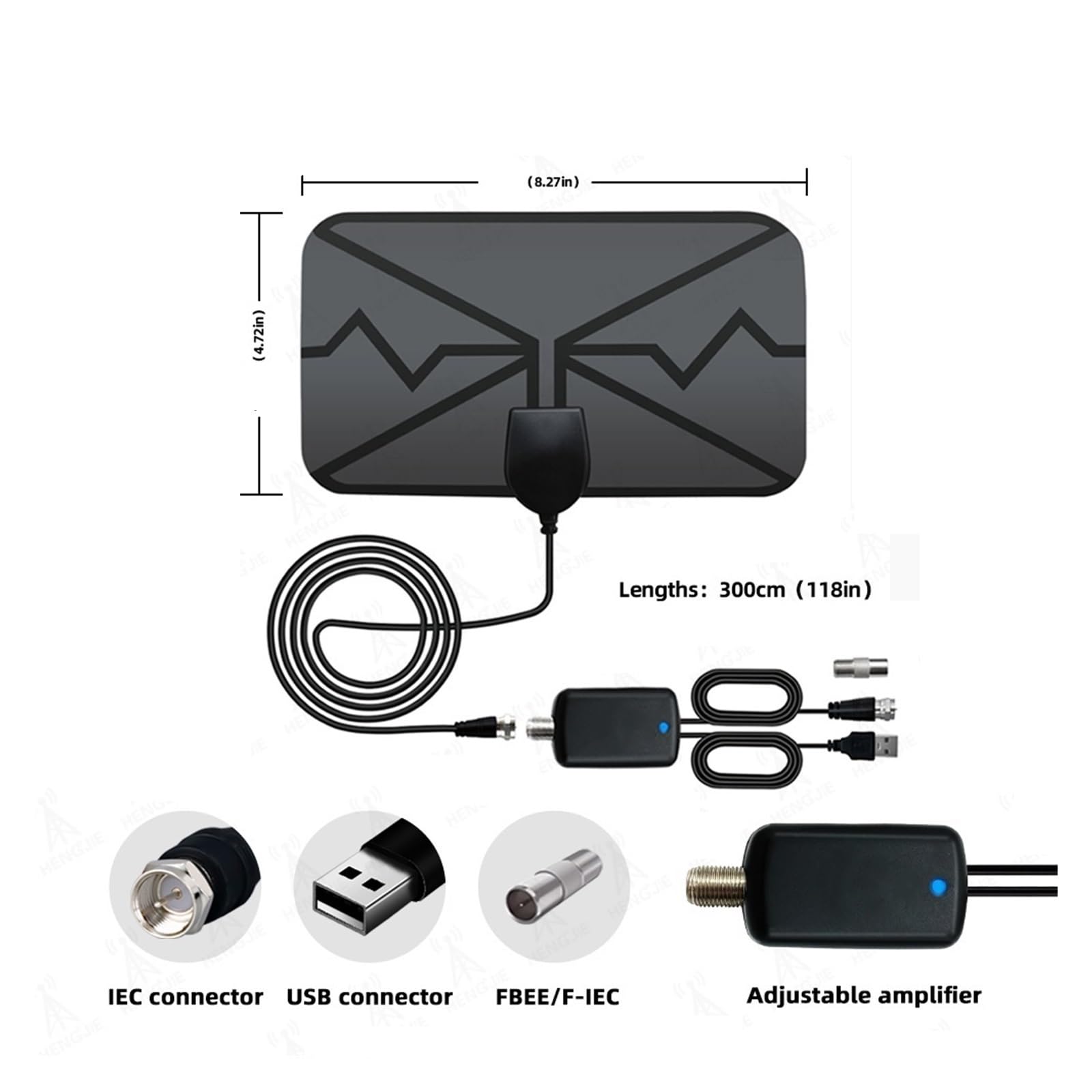 Amplificatore Di Segnale For Antenna TV, Guadagno Elevato 30 DBi HD Con, Interna Ed Esterna A Risposta Rapida Facile Ampia Compatibilità