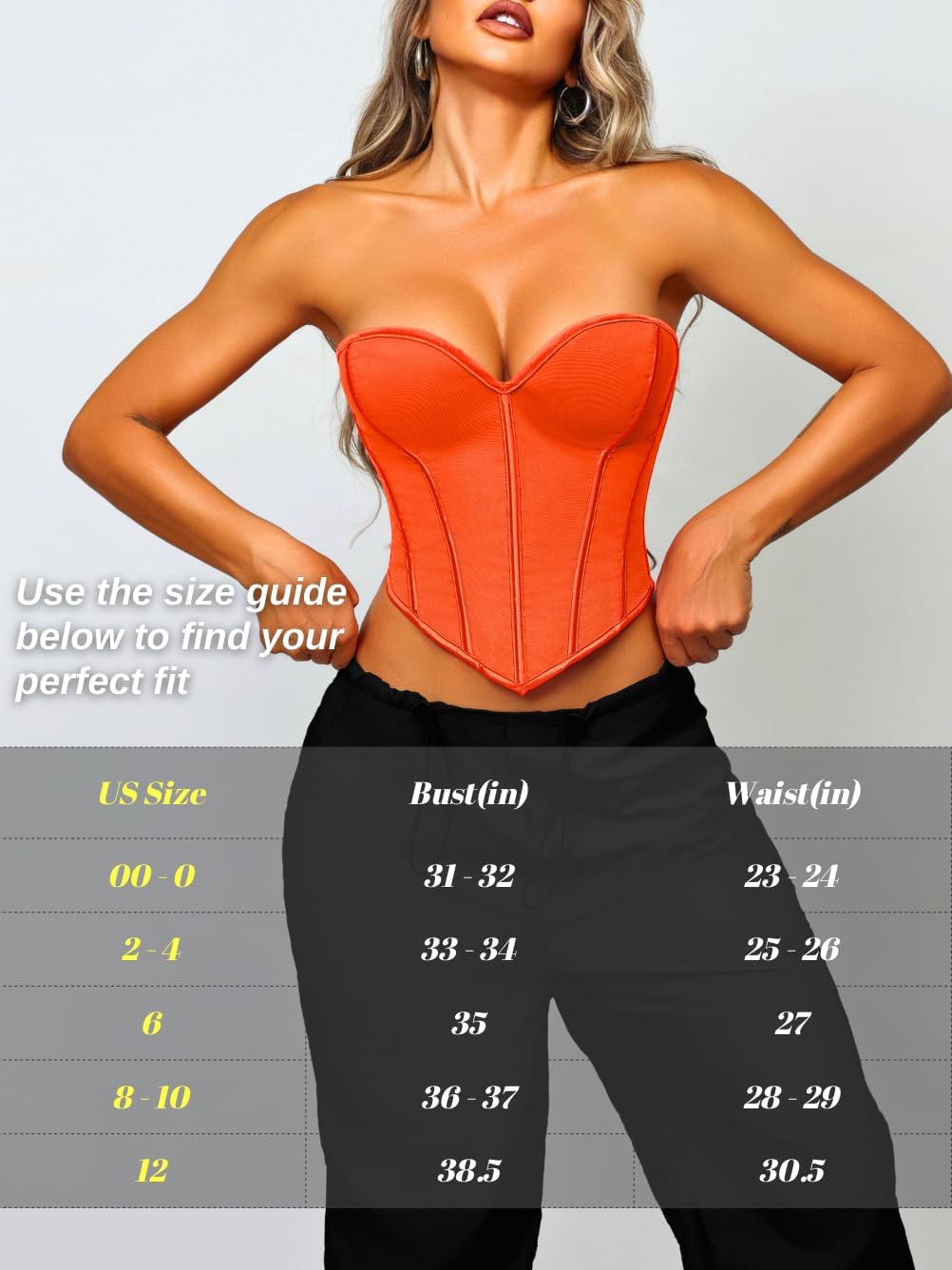 ChiaoLezhee Heart Corset Top For Women, Sexy Concert Outfits Going Out, Strapless Crop Top, Overbust Bustier