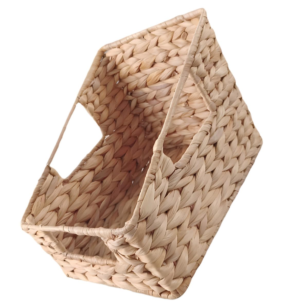 Panier de rangement en jacinthe d'eau avec poignées pour maison et balcon