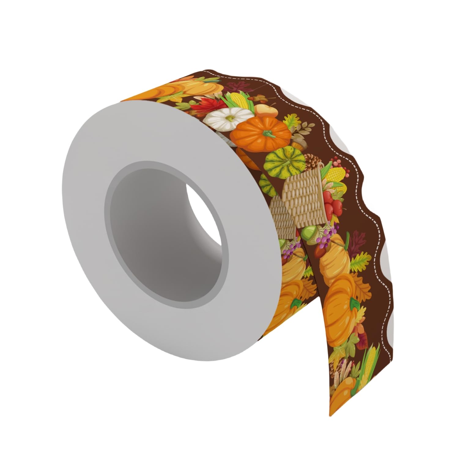 Fall Bulletin Board Border Orange Autumn Thanksgiving Borders Pumpkin Blackboard Border Sticker Border Trim for Harvest Classroom Chalkboard Decoration (Thanksgiving Pumpkin)