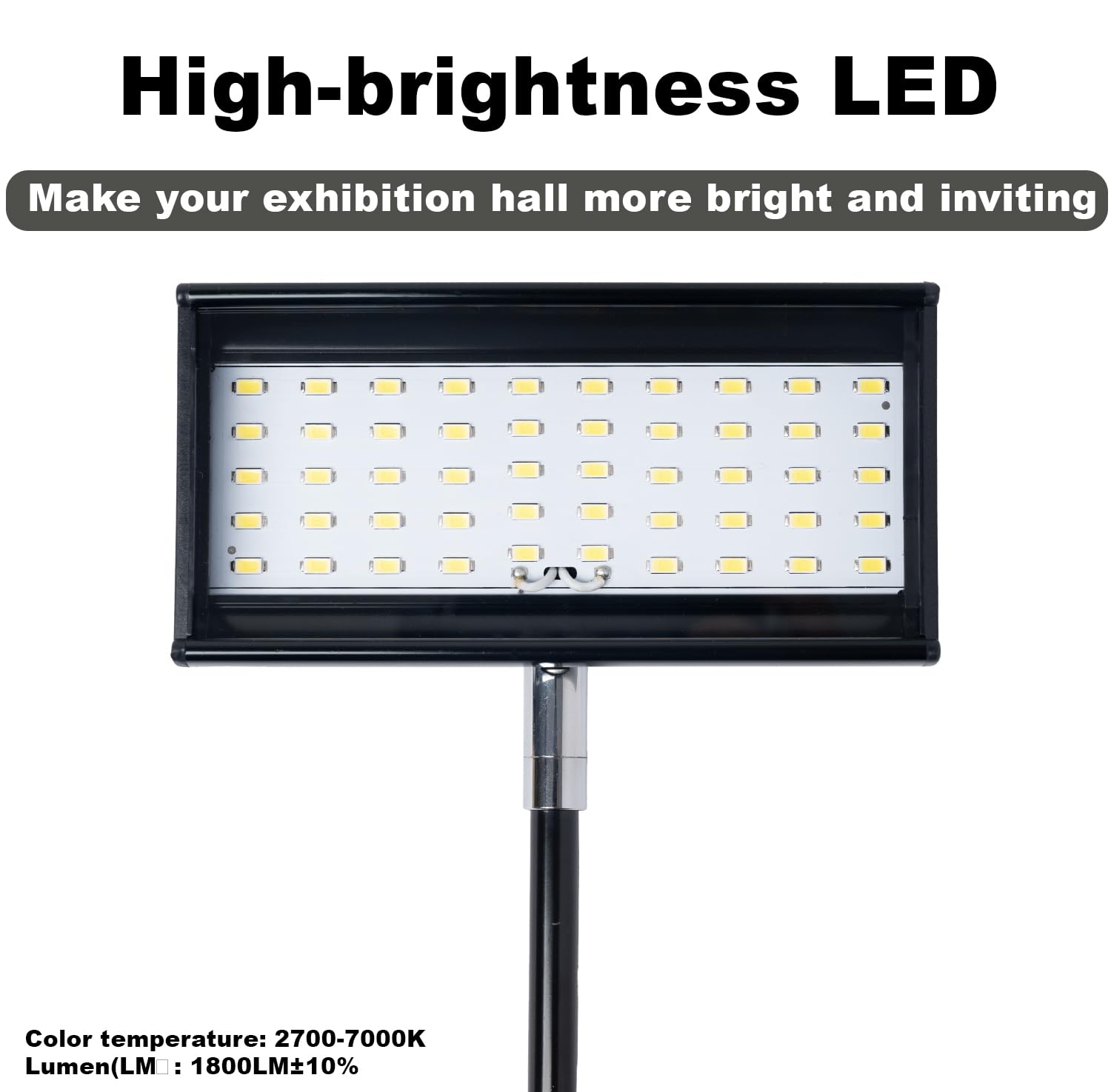 Clfuture Trade Show Display LED Lights,Connectable Exhibit Arm Lighting with Clamps,Mounting Brackets,Power Cables,Connect Cables (Black, Standard)