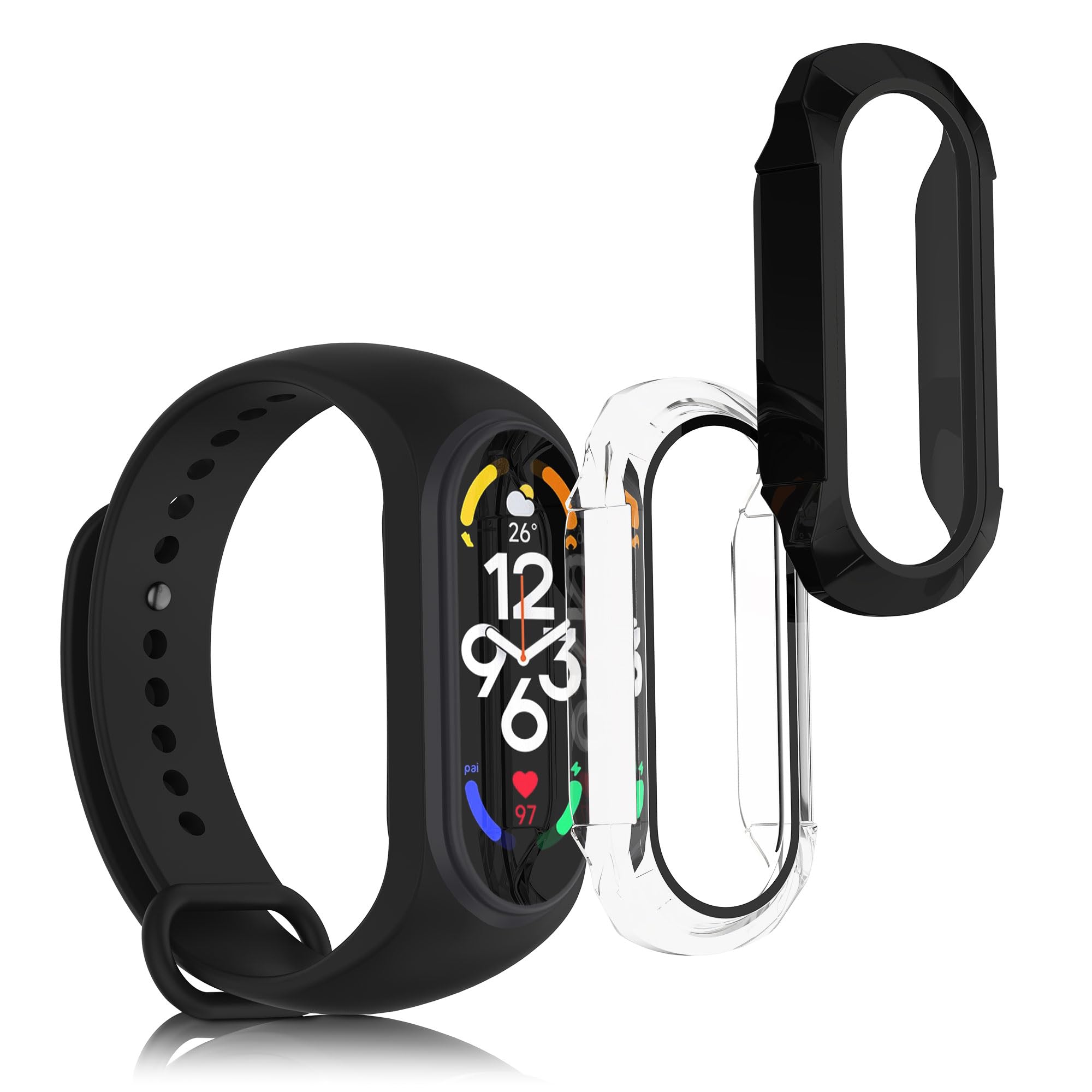 Amazon.co.jp: kwmobile 2x ケース Xiaomi Mi Band 7対応 カバー 