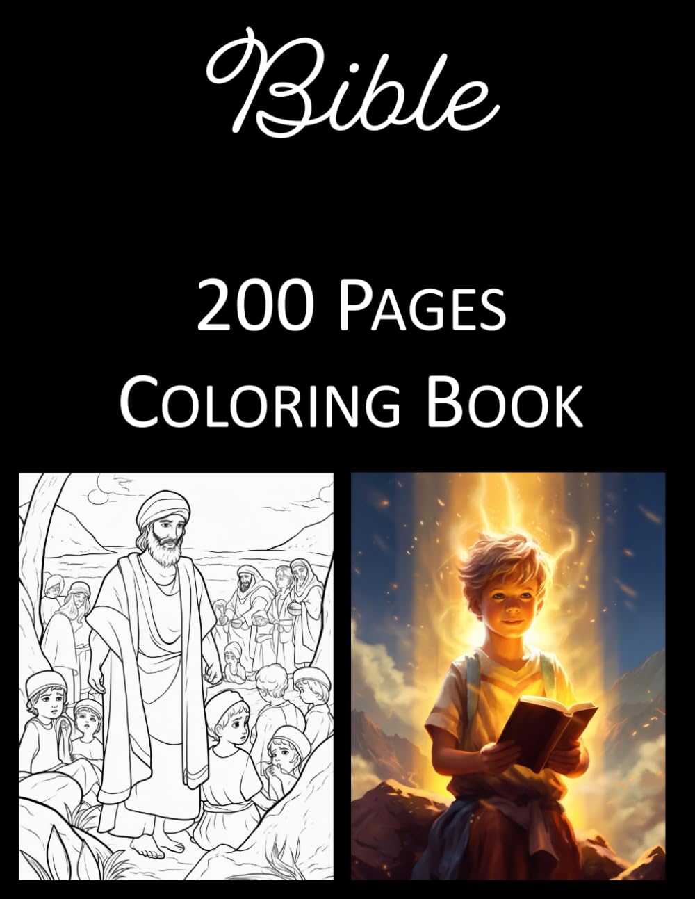 Bible Coloring Book: An Adult and Kids Coloring Book Featuring 200 of the World’s Most Beautiful Bible Pictures for Stress Relief and Relaxation