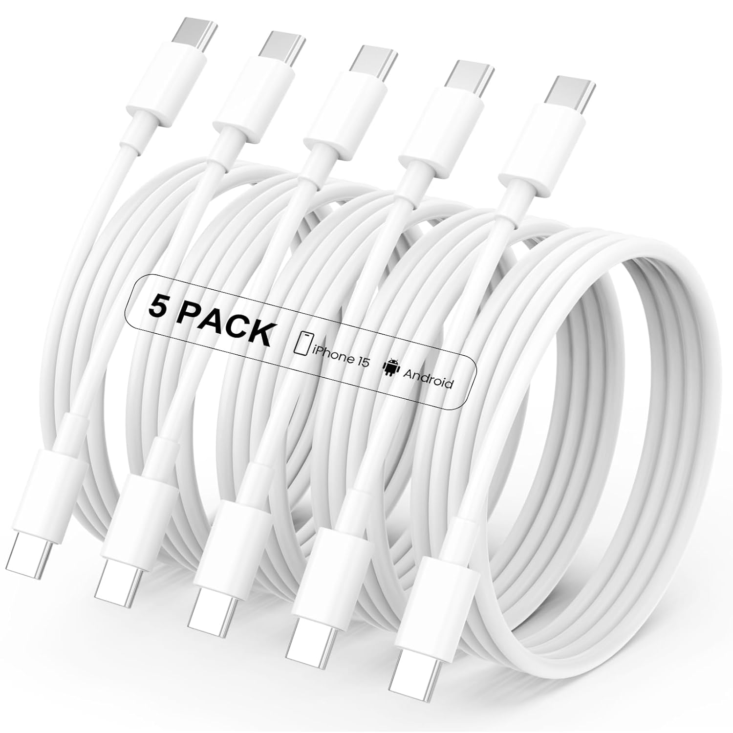 USB C Charger Cable - 5Pack 6FT 60W 3 1A USB C to USB C Cable Type C