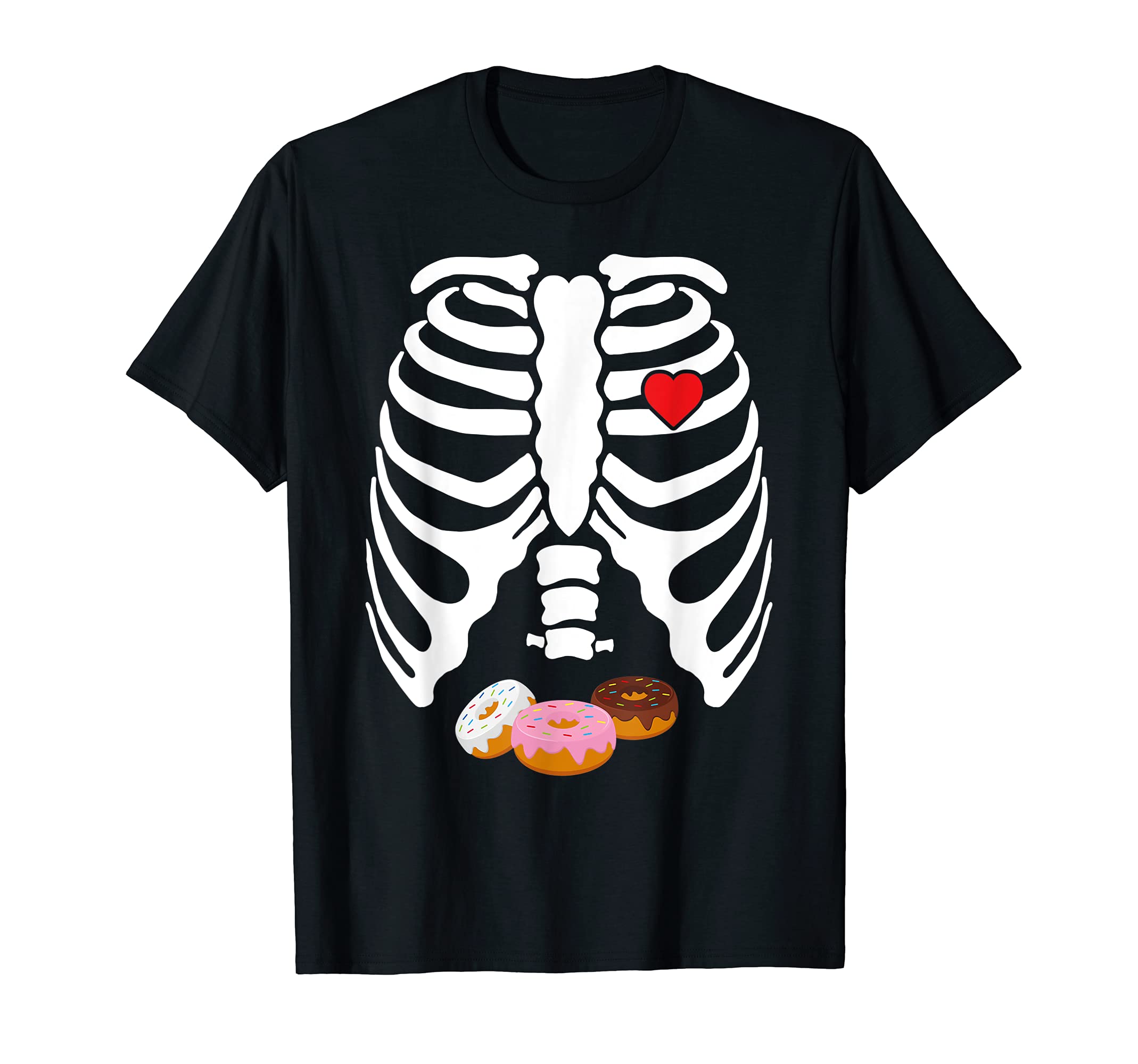 XraeLife Threads & ApparelSkeleton Pregnancy Donut X-Ray Halloween T-Shirt Rib Cage