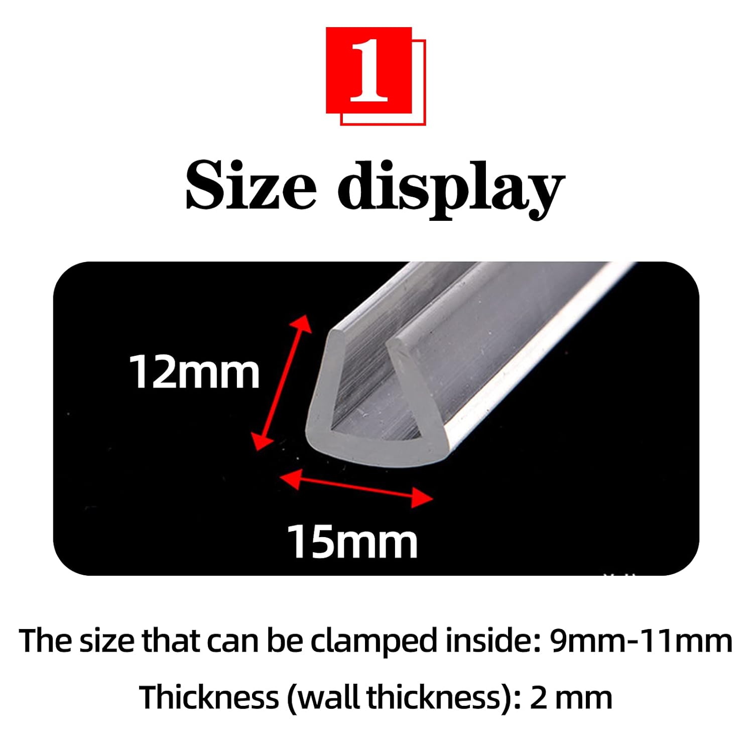 Draught excluder Tape Rubber Channel Edge Trim Rubber Seal 5M/10M for Edge Protection,Transparent/17Mm * 15Mm/Length:5M(15mm*12mm,Length:10M)