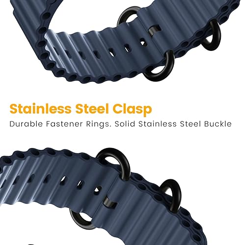 Miniatura 4 de NotoCity Compatible with Garmin Fenix 6X6X Pro Band, 26mm Ocean Silicone Sport Watch Band for Fenix 5X, Fenix 5X Plus, Fenix 7X, Instinct 2X Quatix