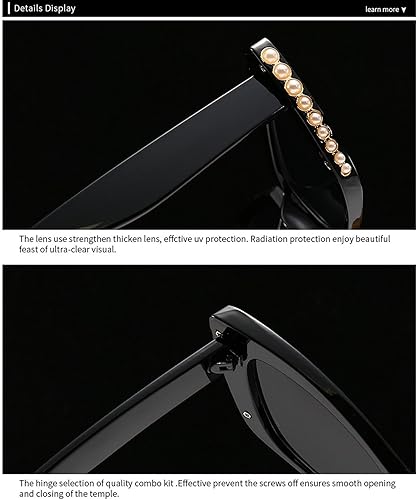 Miniatura 6 de Gafas de sol de perlas de moda para mujer, gafas de sol vintage lindas para hombre, gafas de