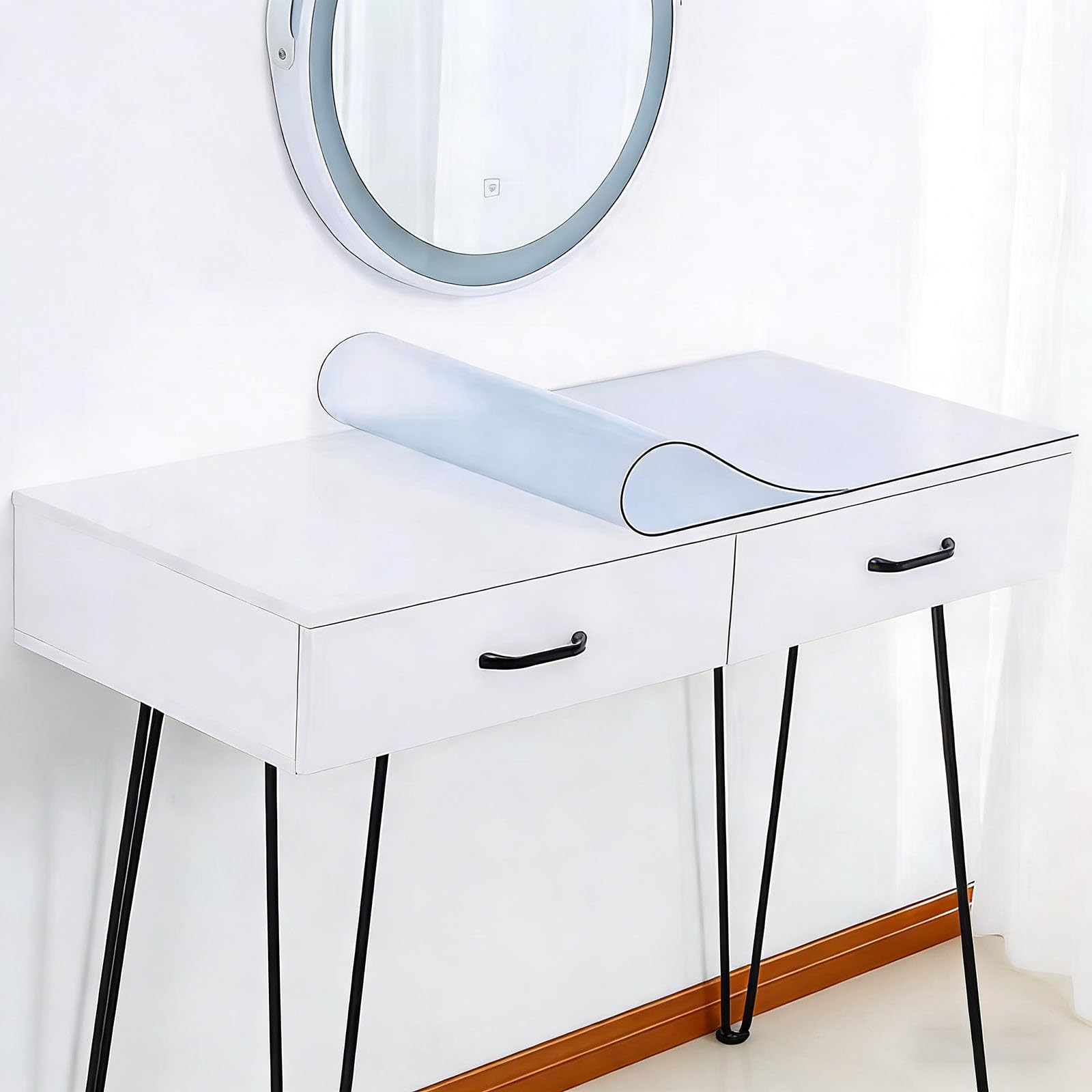 Nappe transparente protège les rayures et taches pour table rectangle 72 x 125 cm