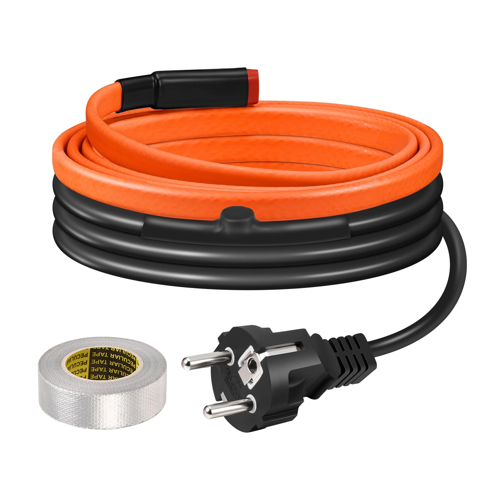 Câble Chauffant Pour Tuyaux d?Eau, BDDFOTO Antigel, Ruban 25 W/m Autorégulant Avec Capteur de Température, 1 m