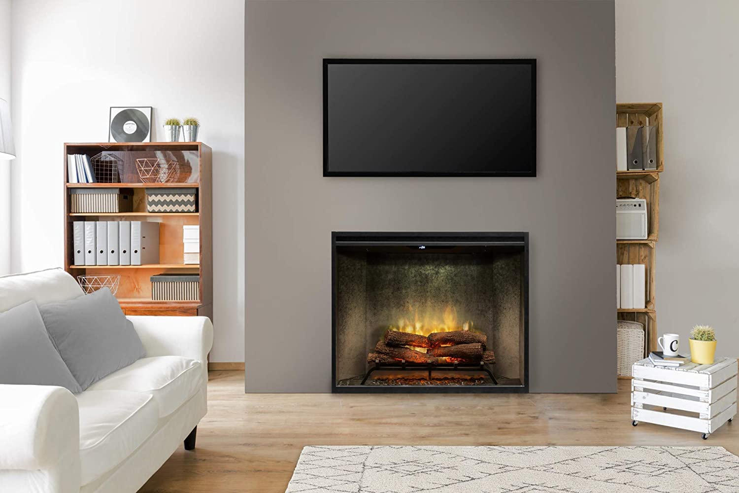 Dimplex Revillusion® 36 Portrait Built-In Firebox (Model: RBF36PWC),  4400/6745/8794 BTU, 120/208/240 Volt, 1300/1975/2575 Watt, Weathered  Concrete - Amazon.com
