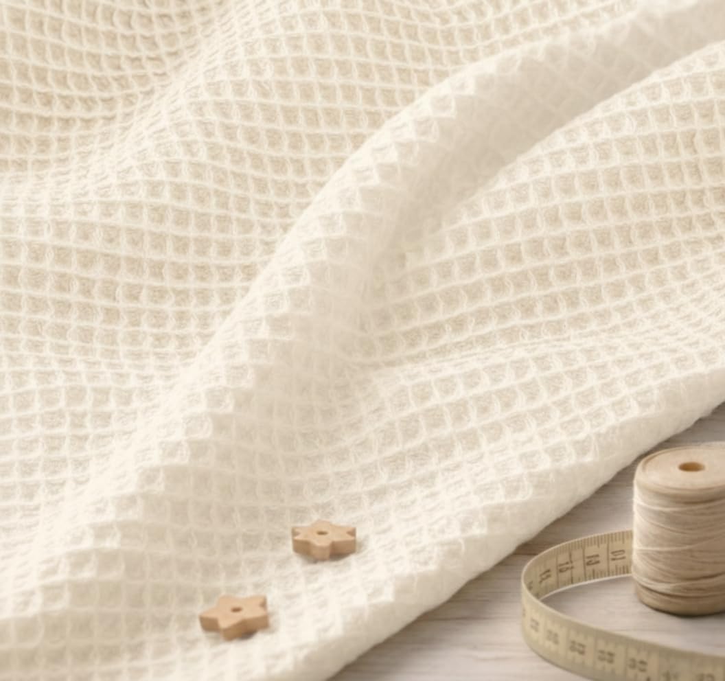 Tessuto a nido d'ape – Coupon 300 x 150 cm – 100% cotone – assorbente e resistente, ideale per asciugamani, strofinacci, salviette, accappatoio e cucito casalinghi, Oeko-Tex – Progetto cucito fai da