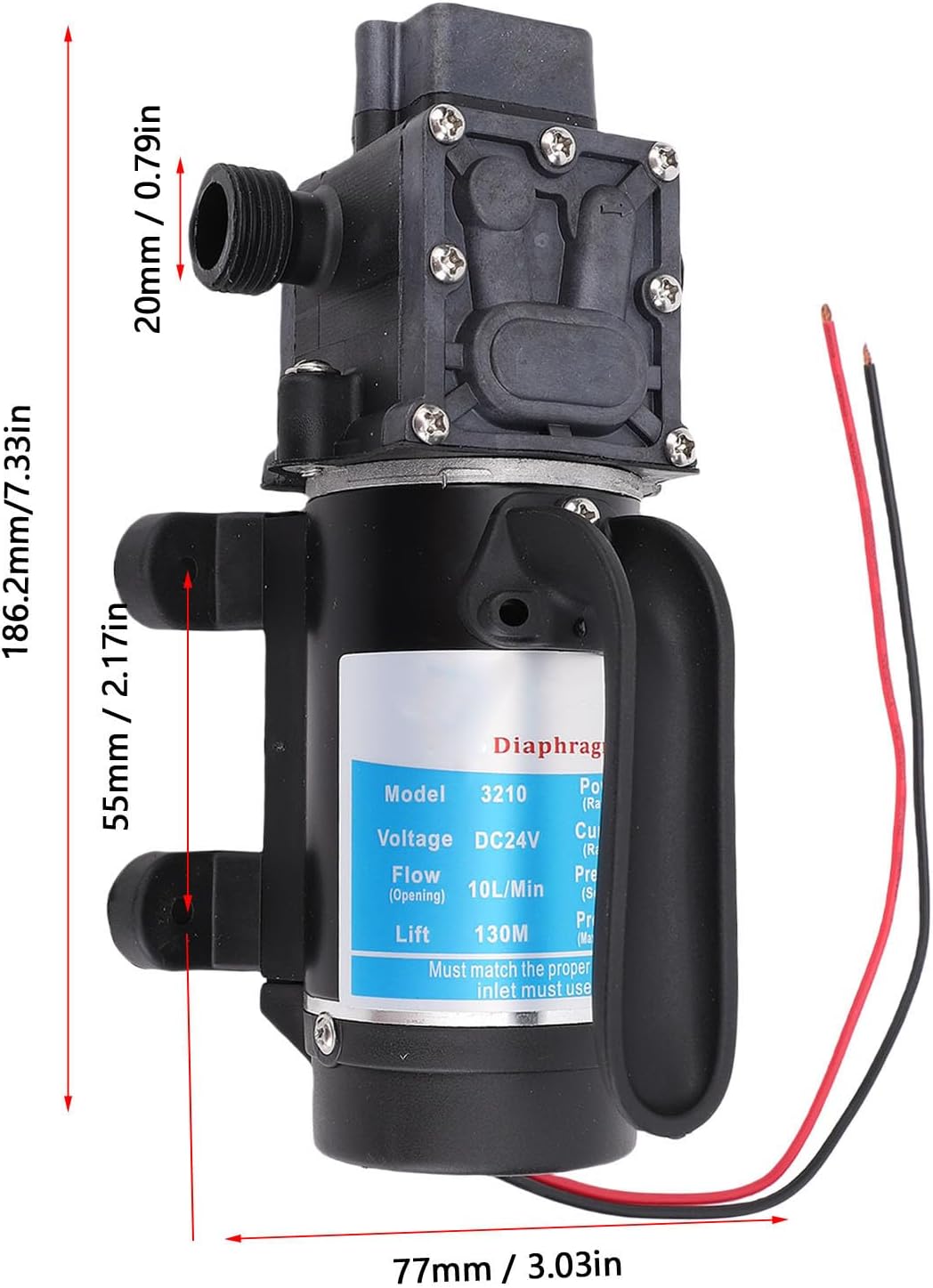 Jeffergarden RV, 24V Diaphragm Pump with 45 PSI, High Performance Self Priming Water Pressure for Camping RVs