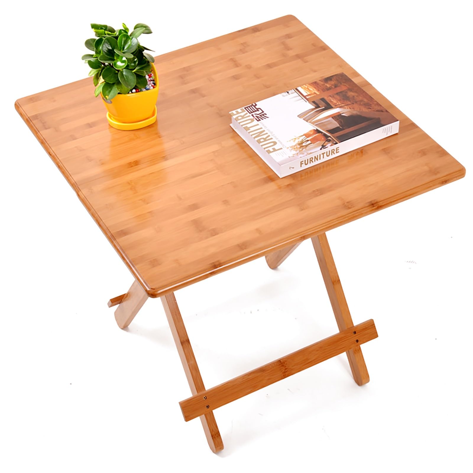 Table de salle à manger pliable en bambou extensible pour optimiser les petits espaces