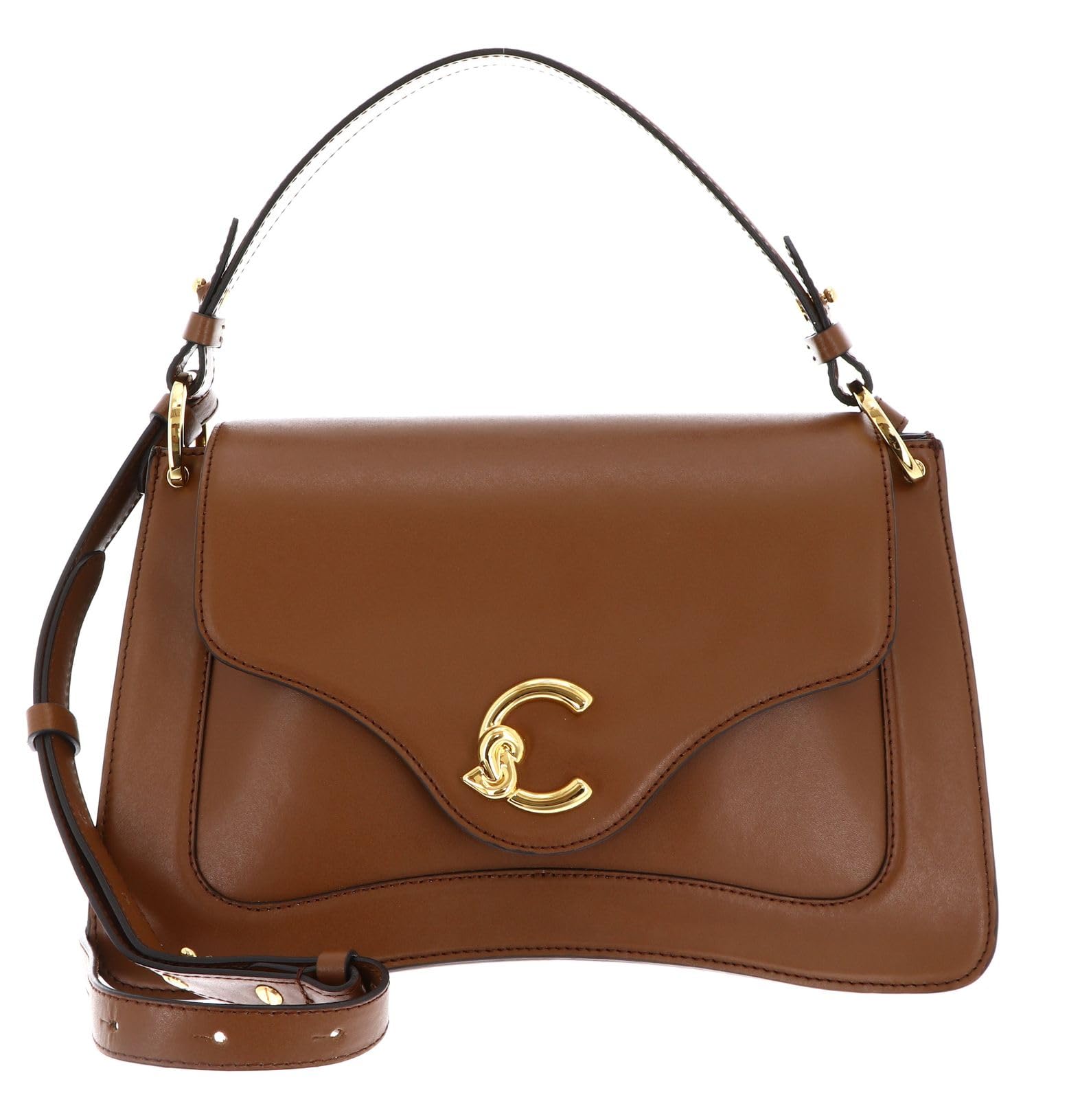 Coccinelle Leder Umhängetasche Schultertasche | C-Me Calf Cock Handbag Cognac Braun