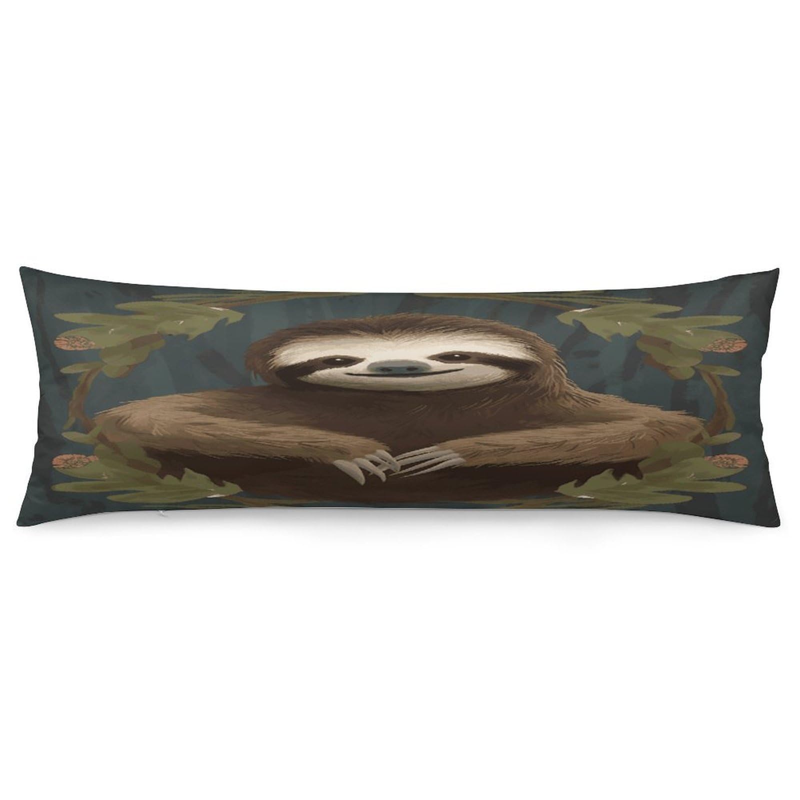 Sloth Throw Pillow Covers with Silent Zipper Polyester Pillow Protectors Removable Pillow Cases Soft Pillowcase Cozy Pillow Sham Cushion Cover for Sofa Car Bed 20"x54"
