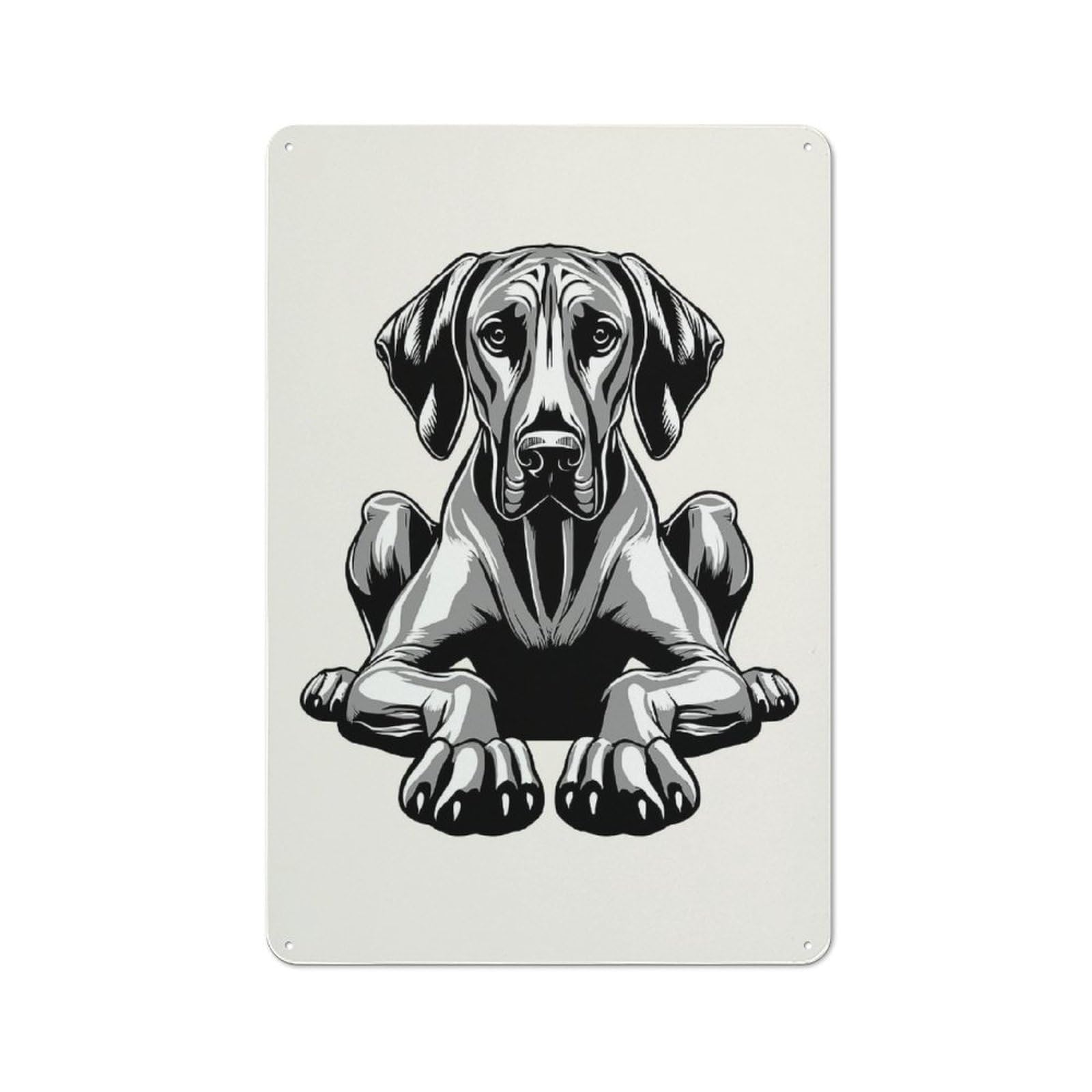 Junmoney Style-17 Retro-Style Tin Sign 30X20cm Featuring Rhodesian Ridgeback(2) For Hallway Wall, For Garage, Workshop And Man Cave Decoration