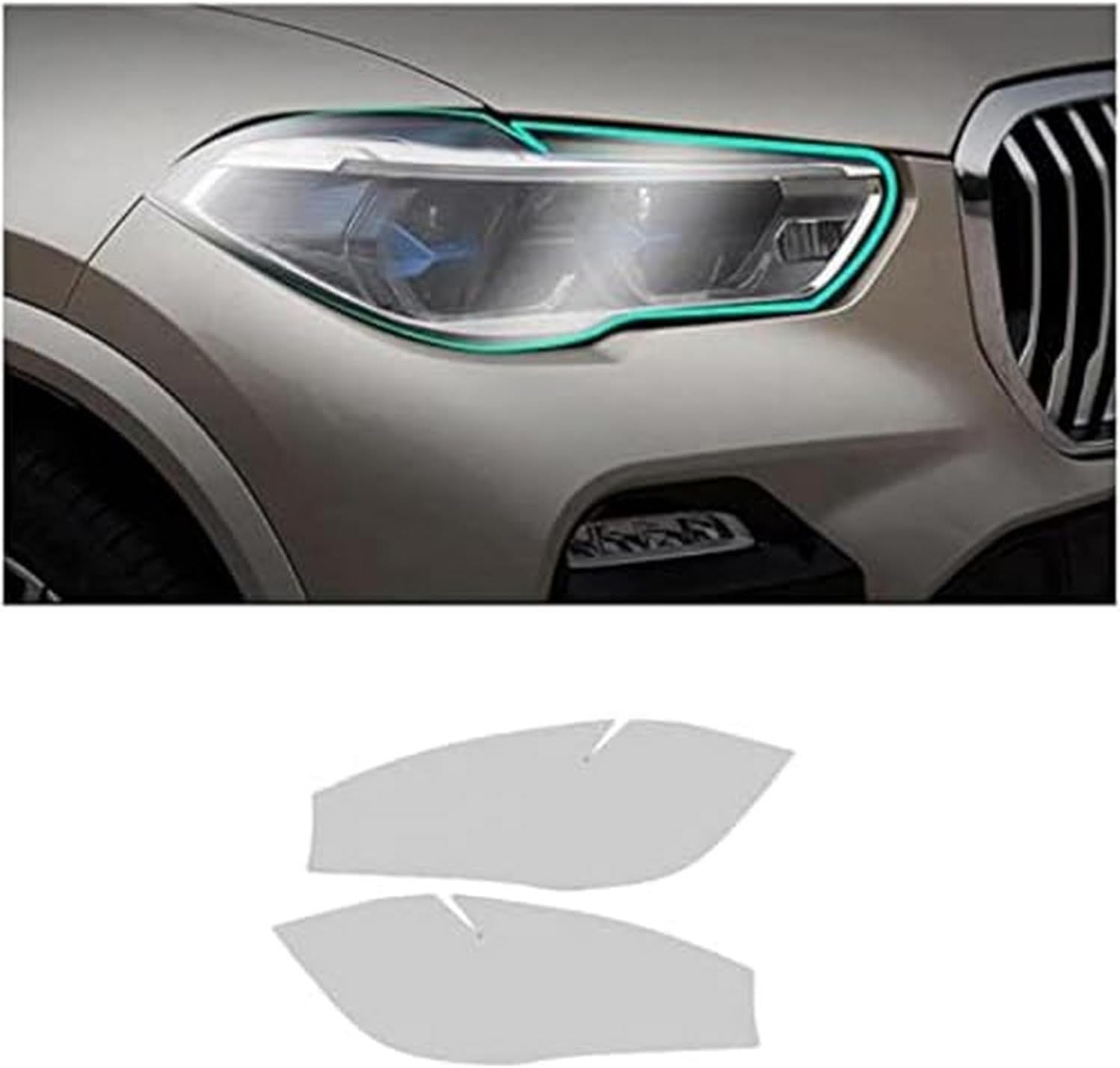 SamLng Car Front Light Film for BMW X5 X6 2014-2020 Car Headlight Protective Film Front Light Transparent Blackened TPU Sticker Car Accessories Car Headlight Protective Film